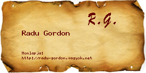 Radu Gordon névjegykártya